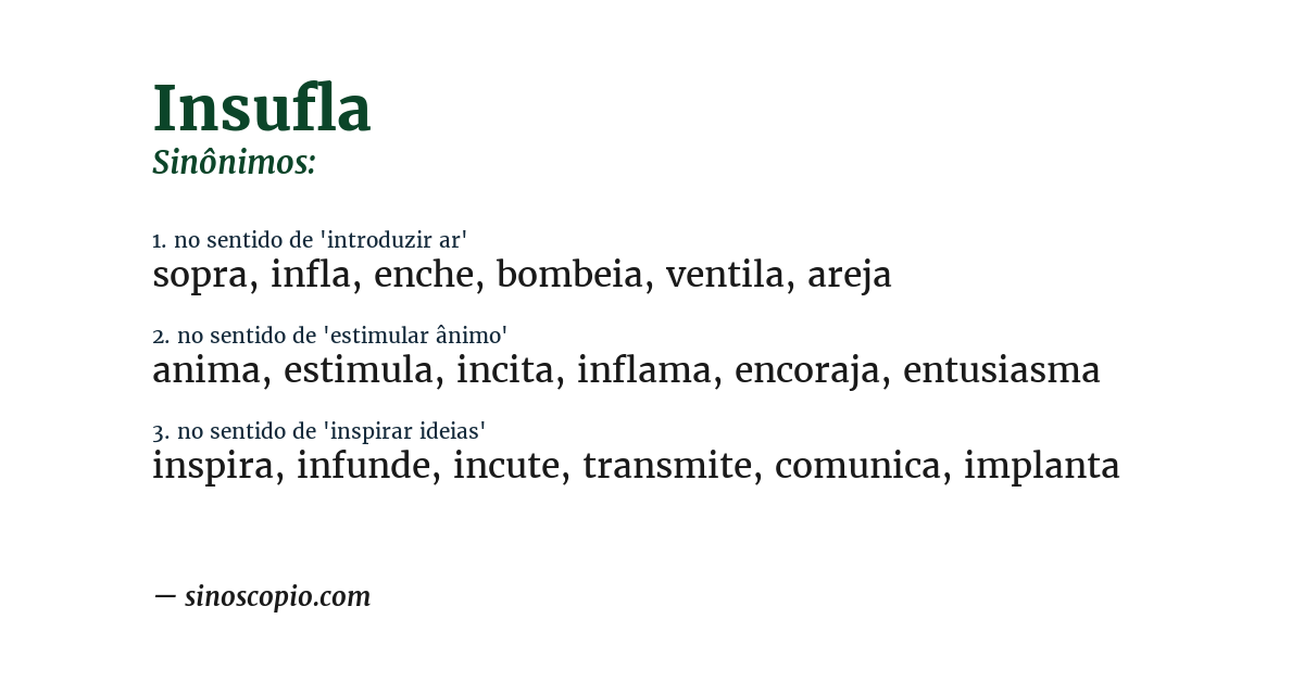 Sinônimo de insufla