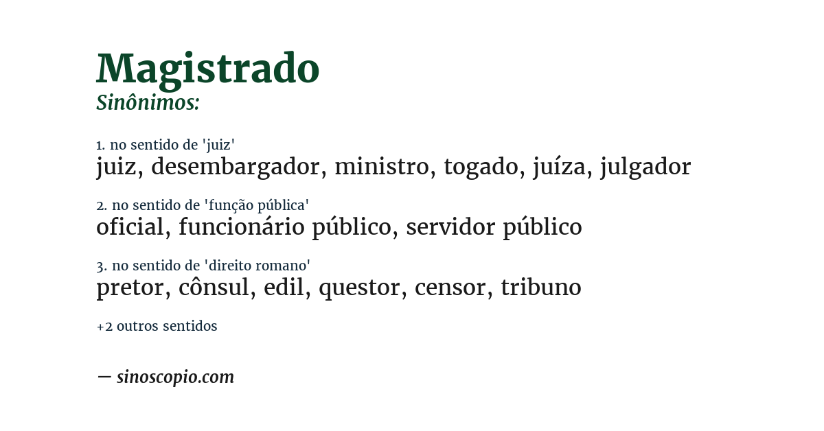 Sinônimo de magistrado