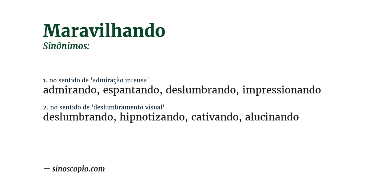 Sinônimo de maravilhando