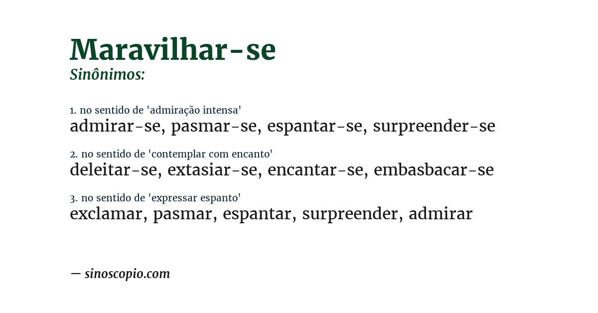 Sinônimo de maravilhar-se