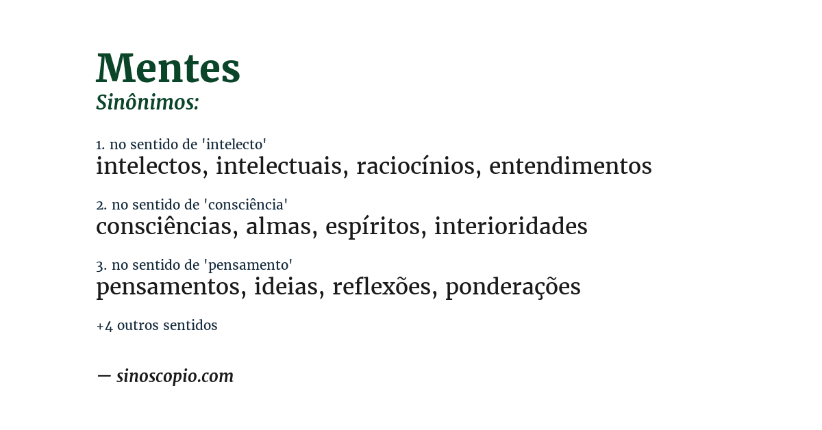Sinônimo de mentes