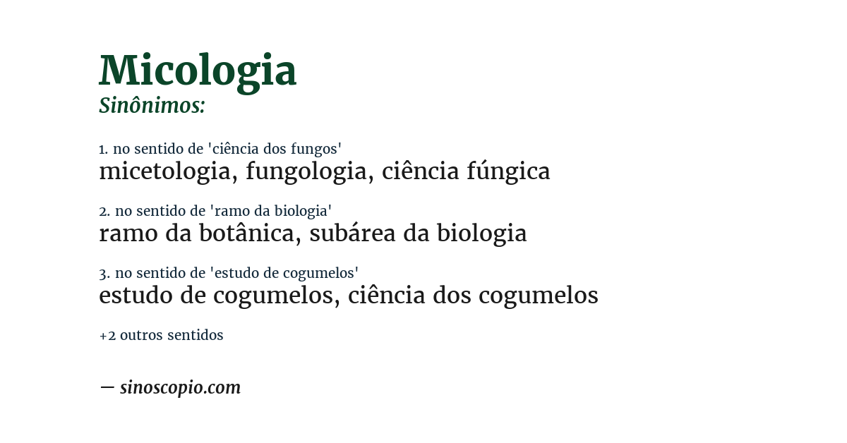 Sinônimo de micologia