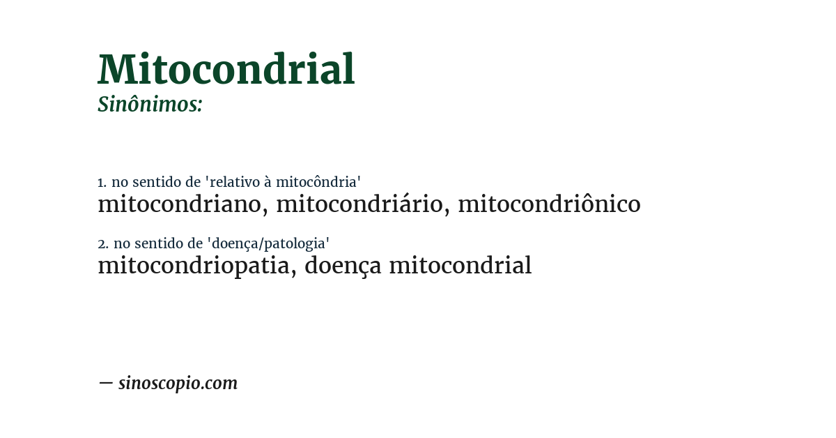 Sinônimo de mitocondrial