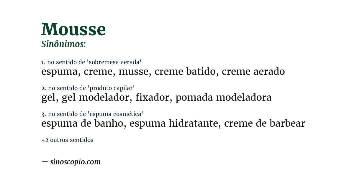 Sinônimo de mousse