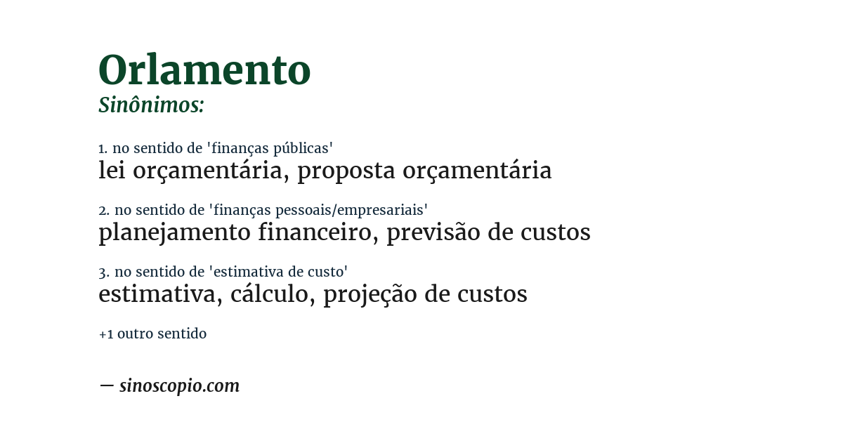 Sinônimo de orlamento