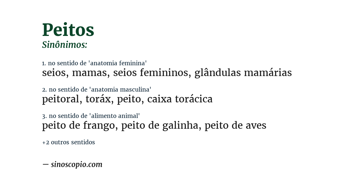Sinônimo de peitos