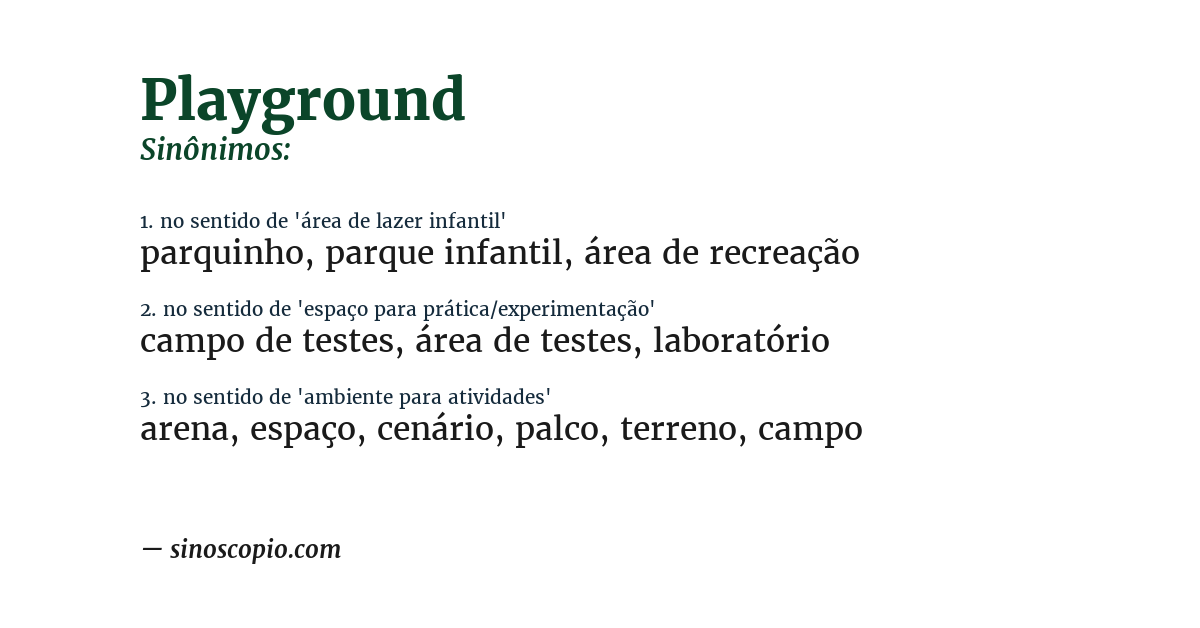 Sinônimo de playground