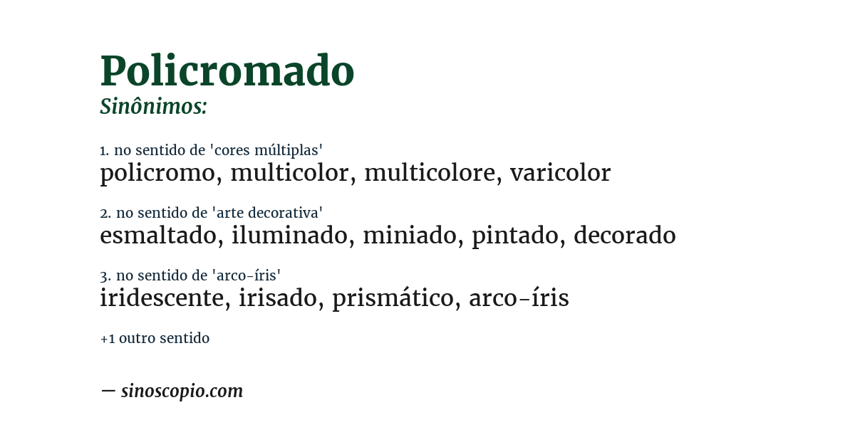 Sinônimo de policromado
