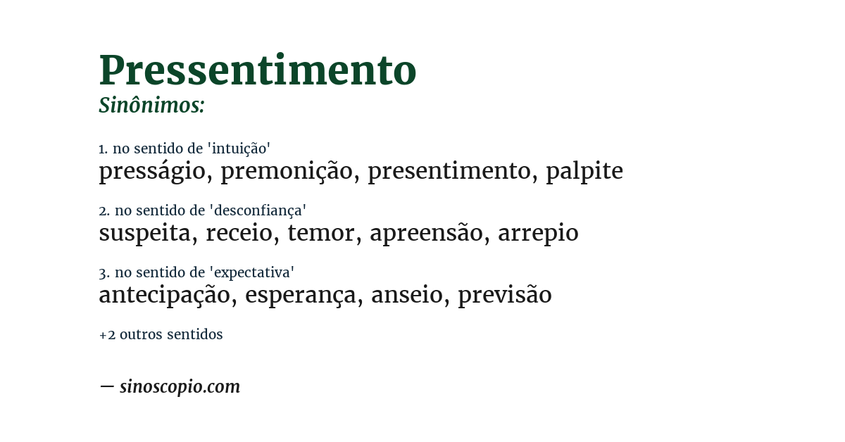Sinônimo de pressentimento