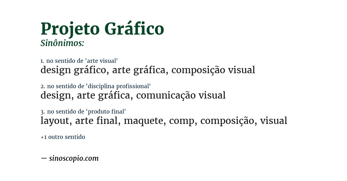 Sinônimo de projeto gráfico