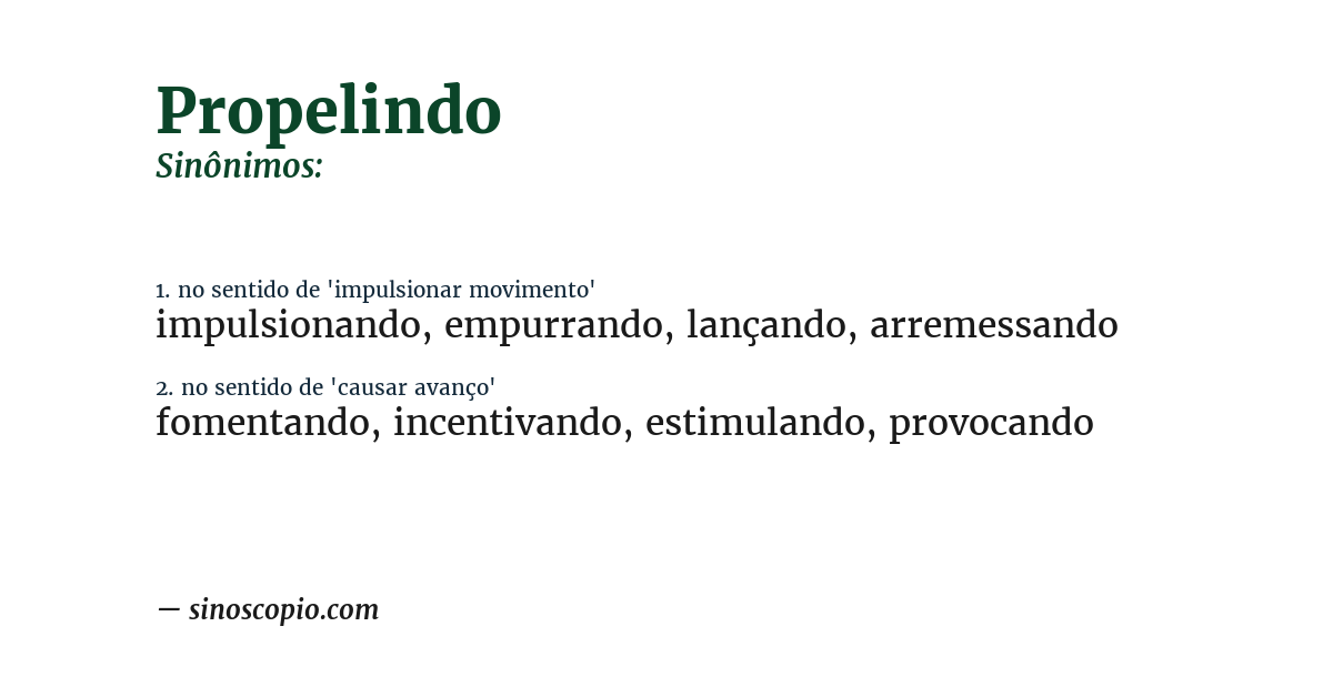 Sinônimo de propelindo