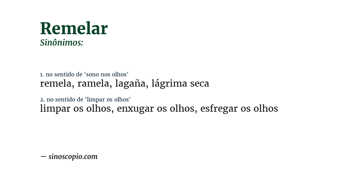 Sinônimo de remelar