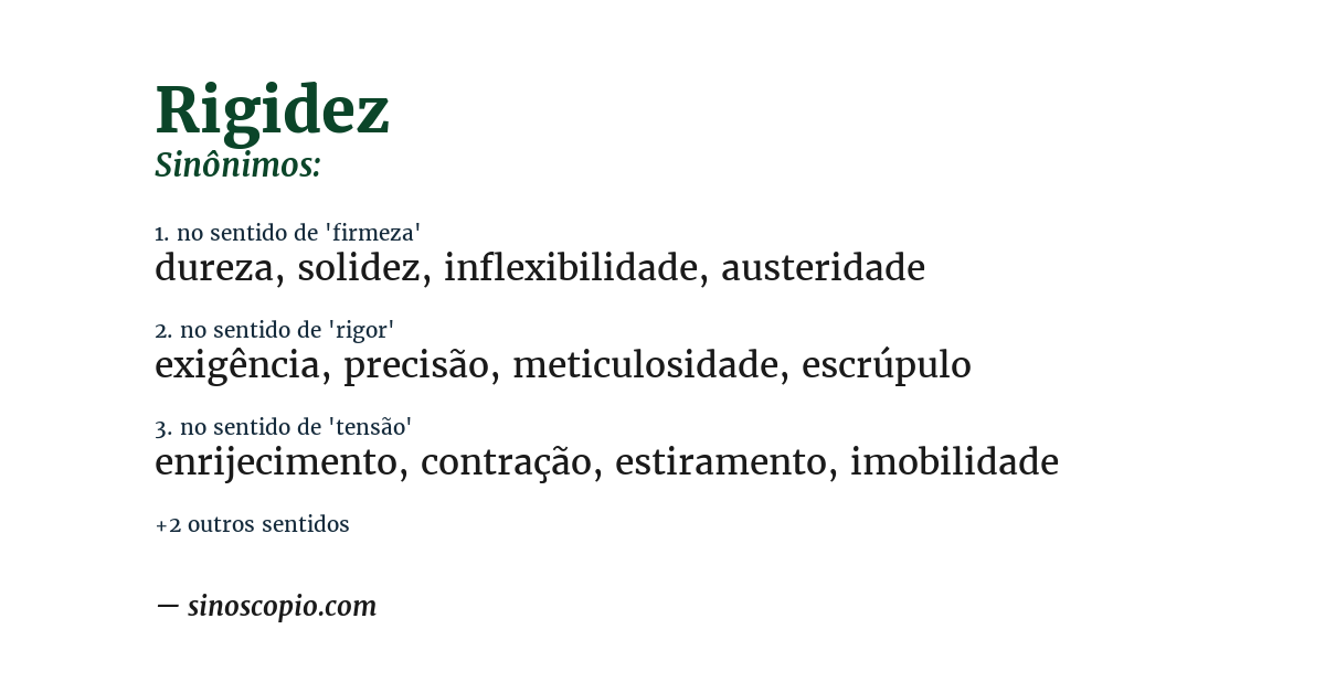 Sinônimo de rigidez