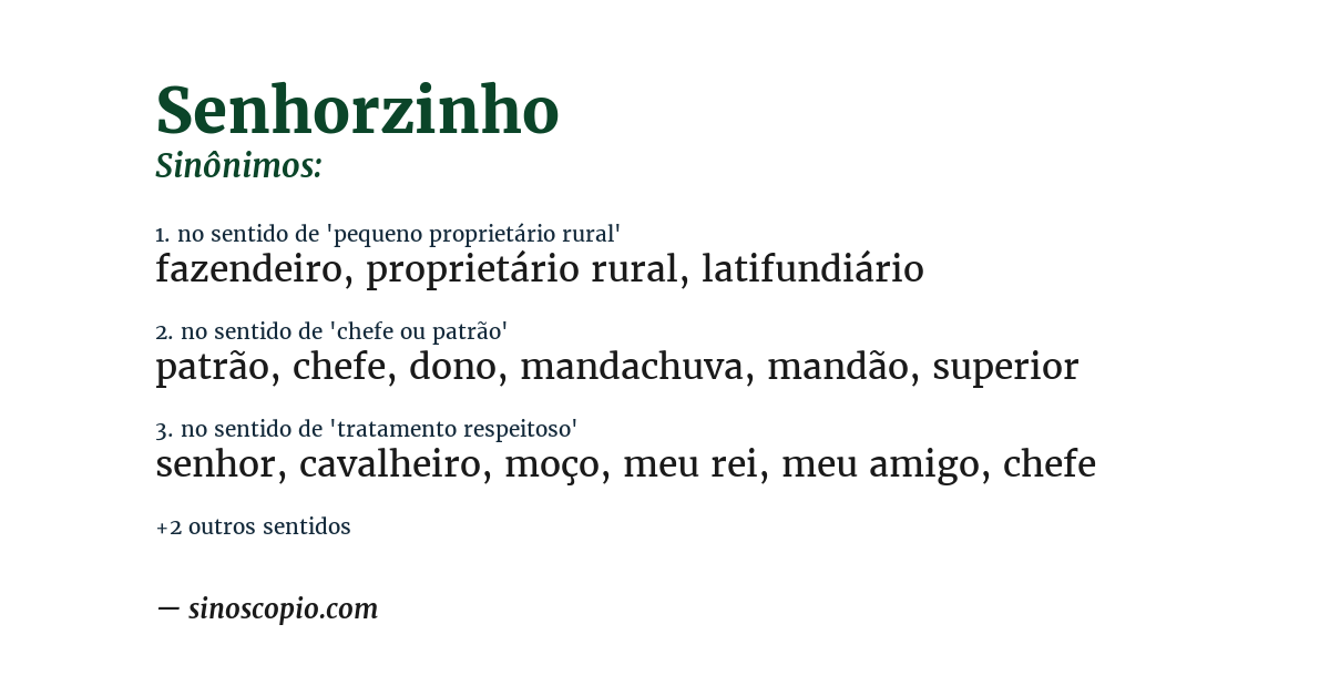 Sinônimo de senhorzinho