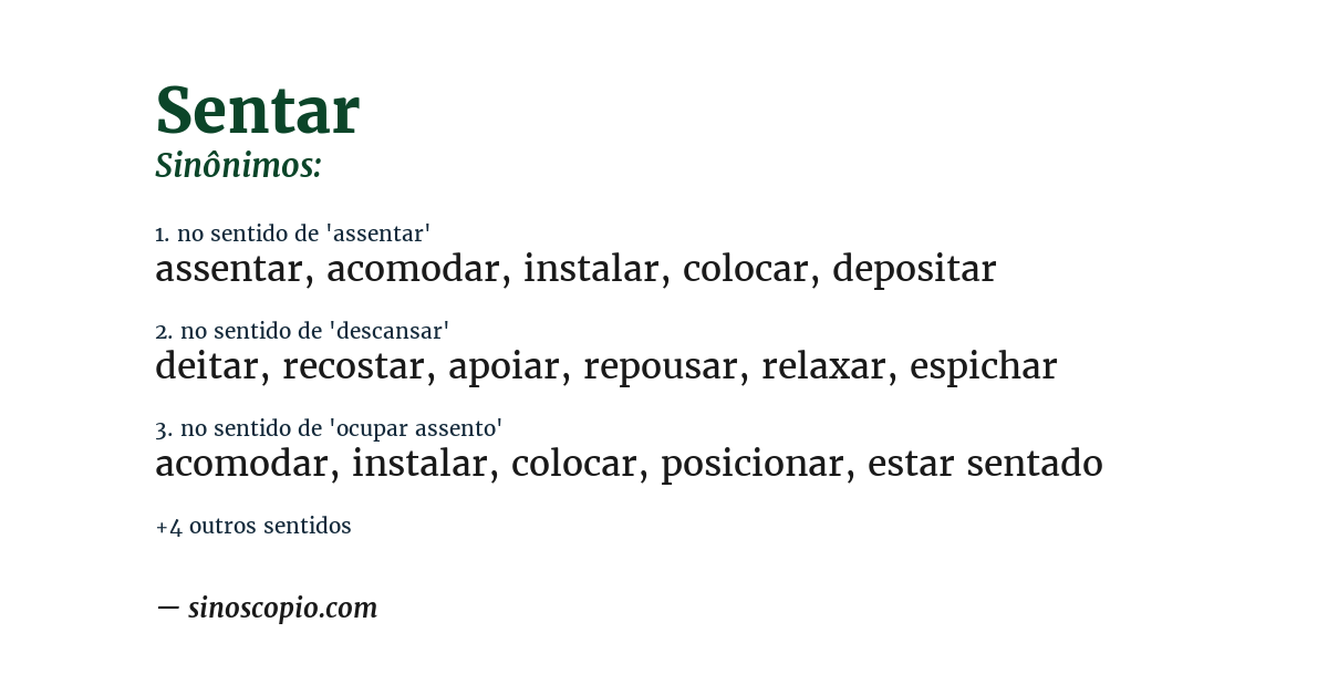 Sinônimo de sentar