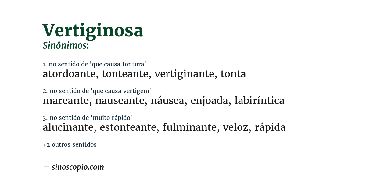 Sinônimo de vertiginosa