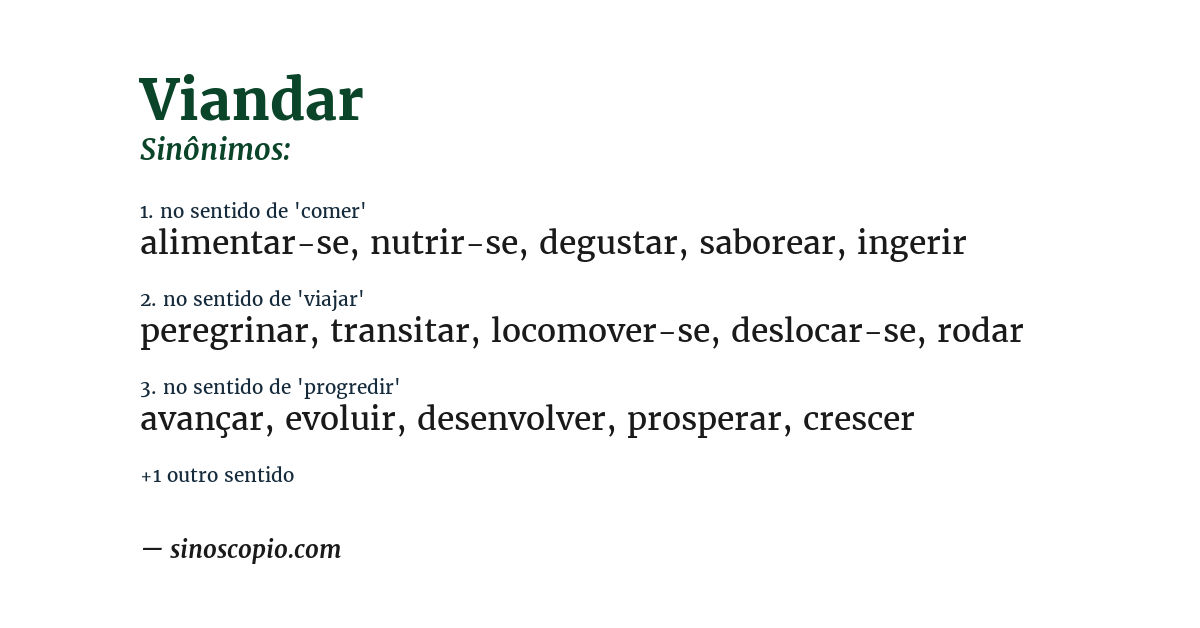 Sinônimo de viandar