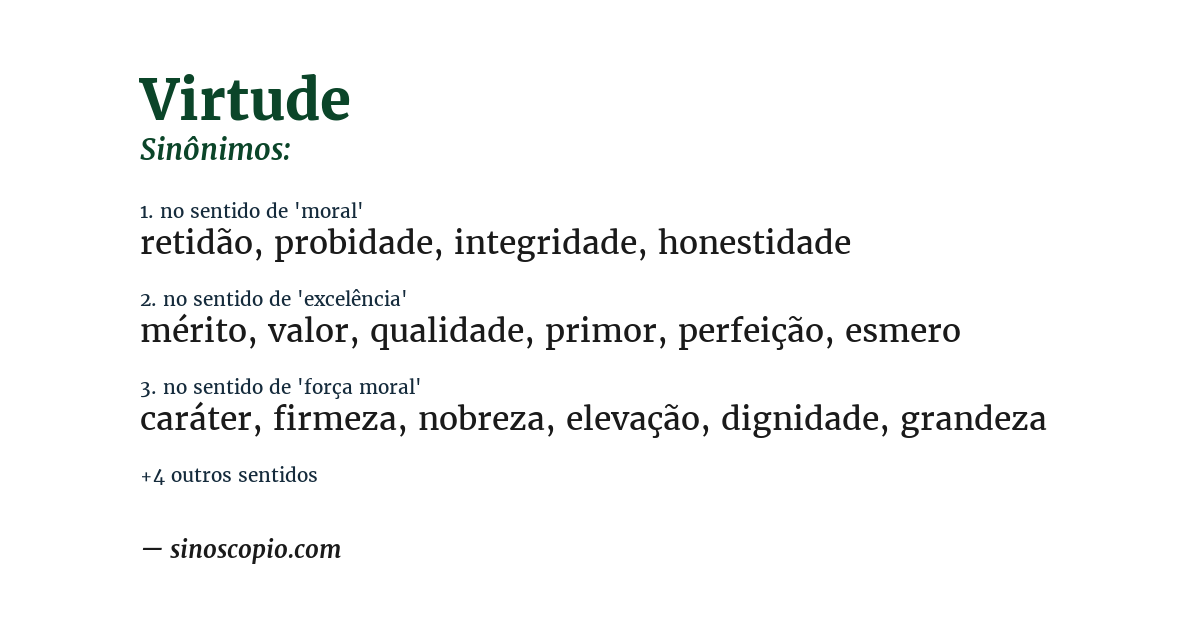 Sinônimo de virtude