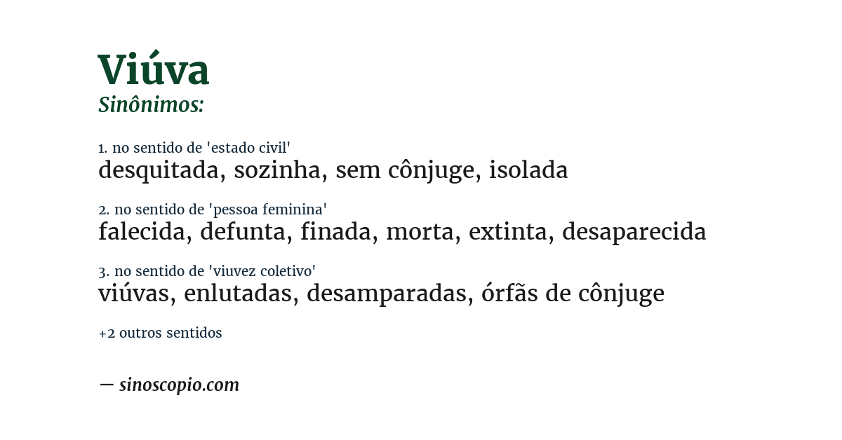 Sinônimo de viúva