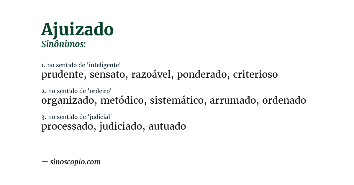 Sinônimo de ajuizado