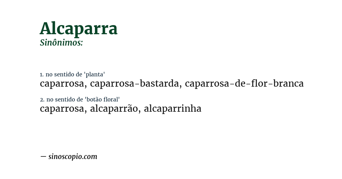 Sinônimo de alcaparra