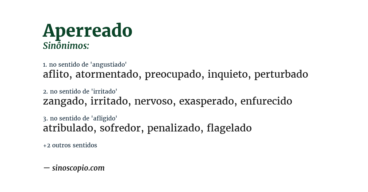 Sinônimo de aperreado