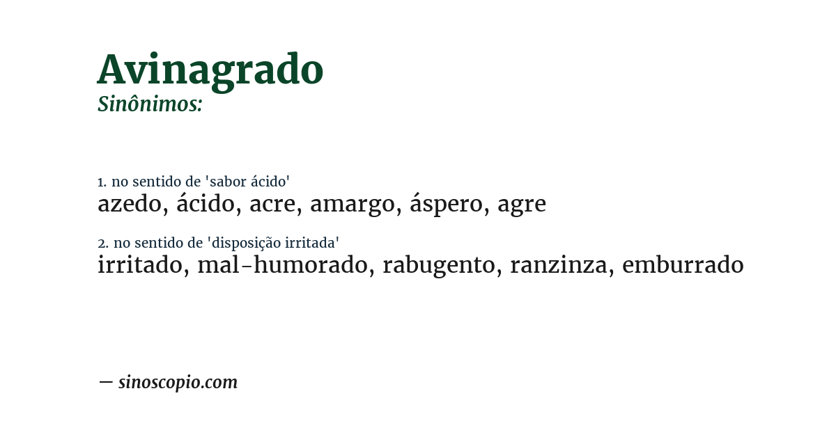 Sinônimo de avinagrado