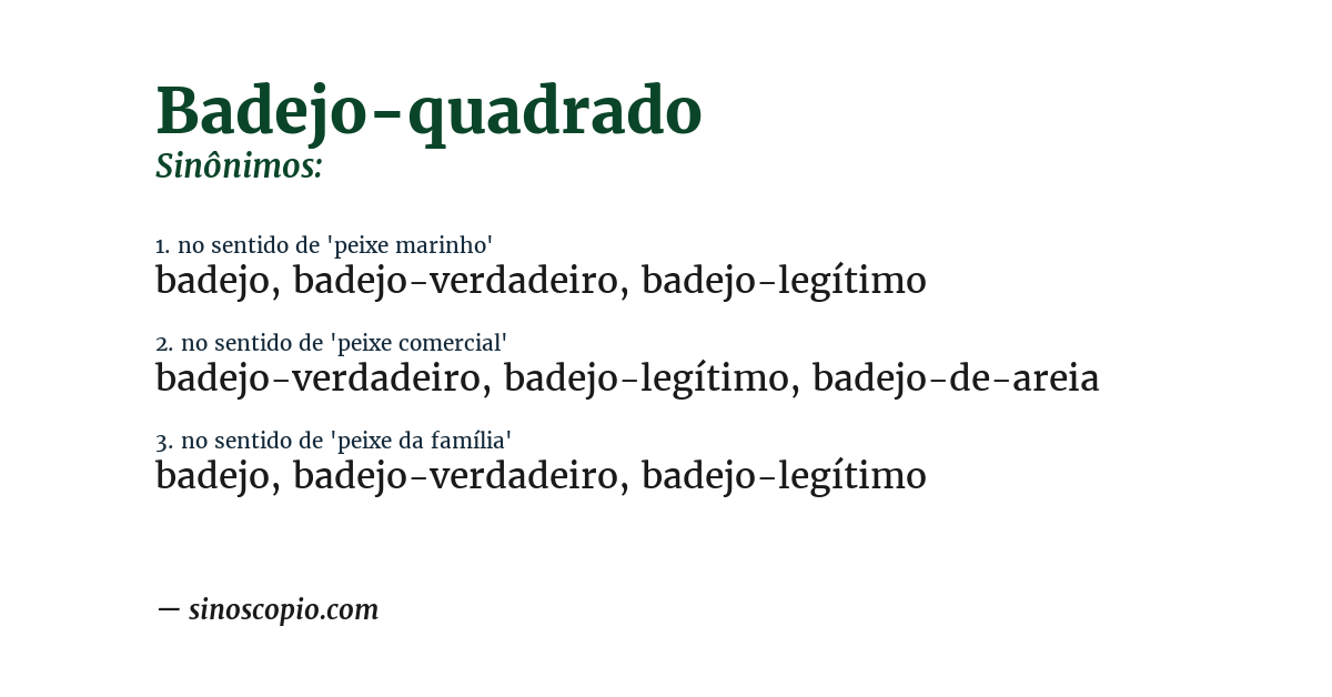 Sinônimo de badejo-quadrado