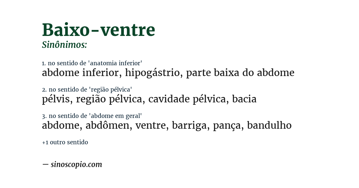 Sinônimo de baixo-ventre