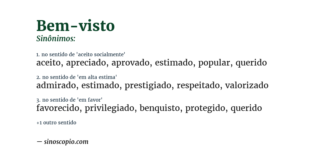 Sinônimo de bem-visto