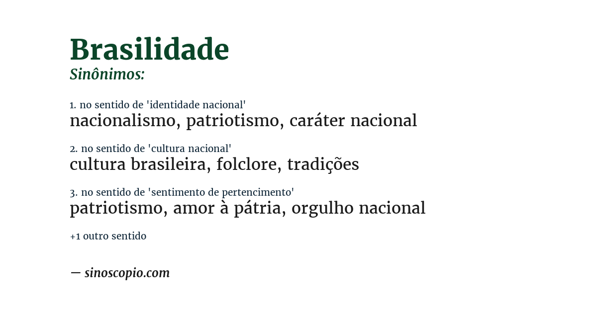 Sinônimo de brasilidade