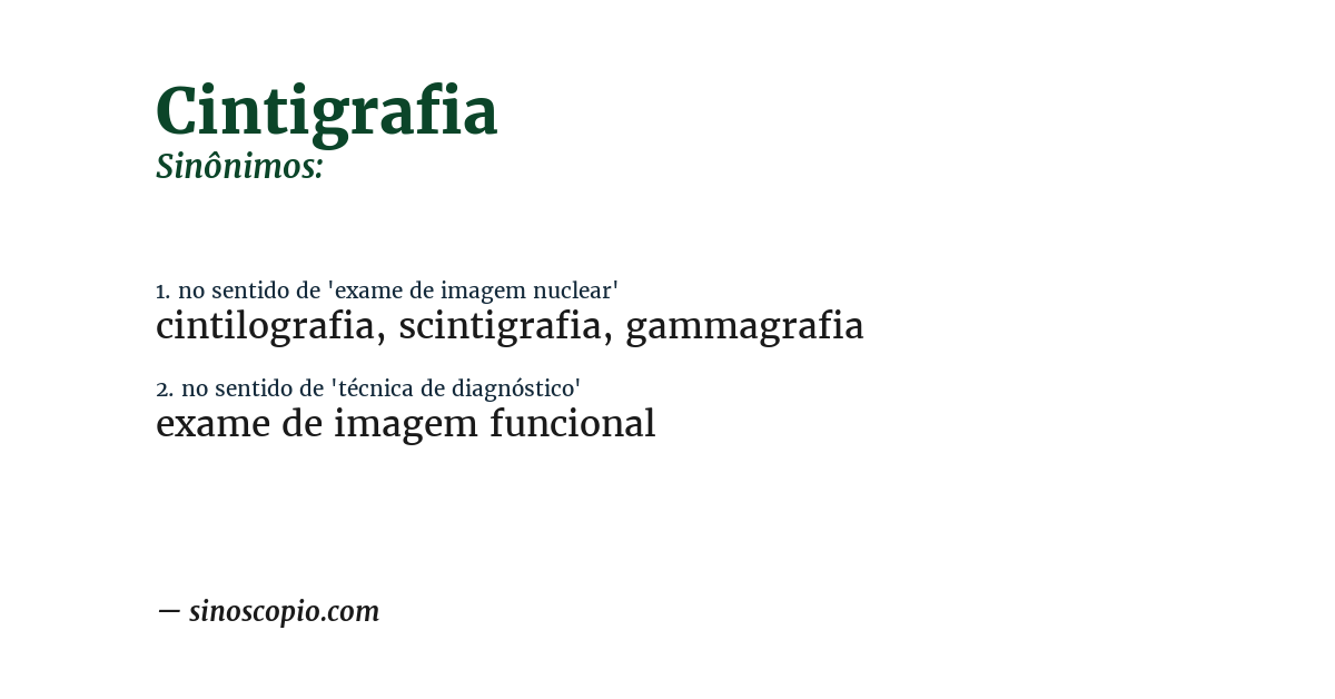 Sinônimo de cintigrafia