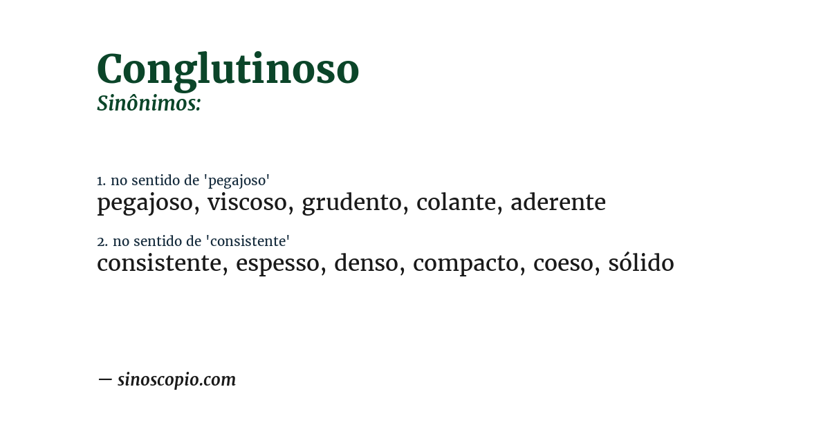 Sinônimo de conglutinoso