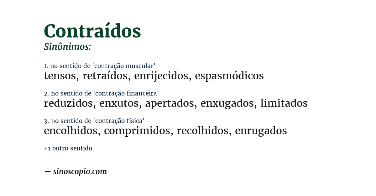 Sinônimo de contraídos