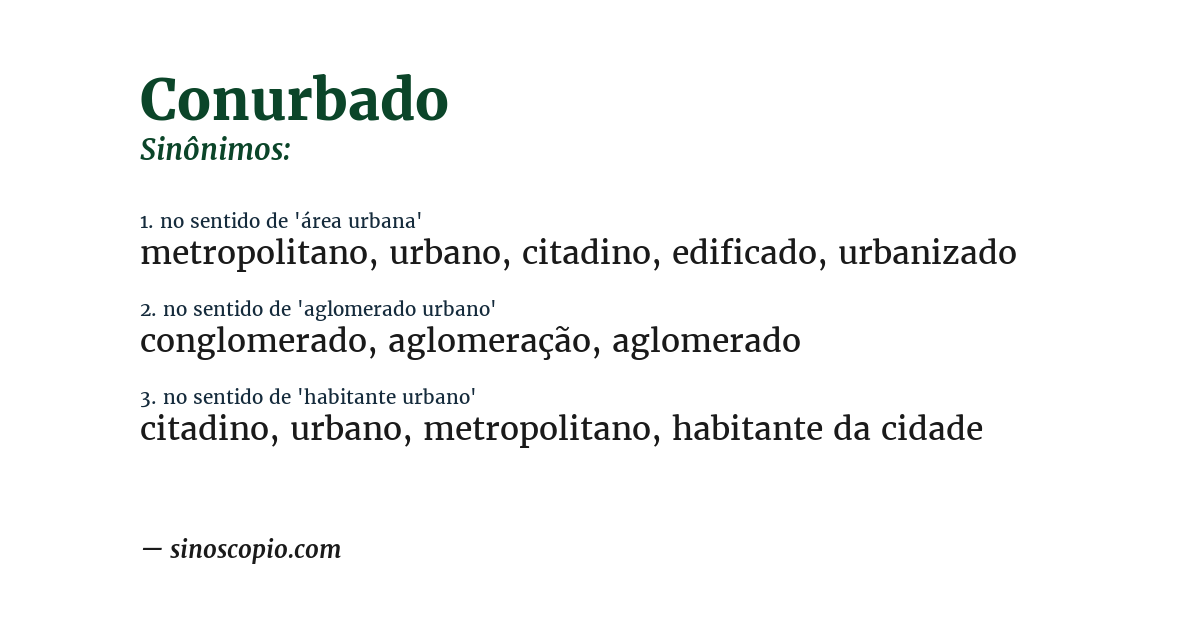 Sinônimo de conurbado
