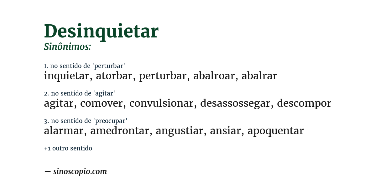 Sinônimo de desinquietar