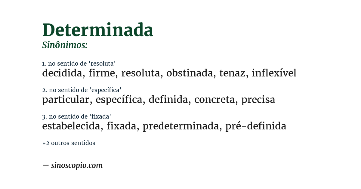 Sinônimo de determinada