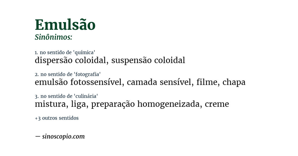 Sinônimo de emulsão