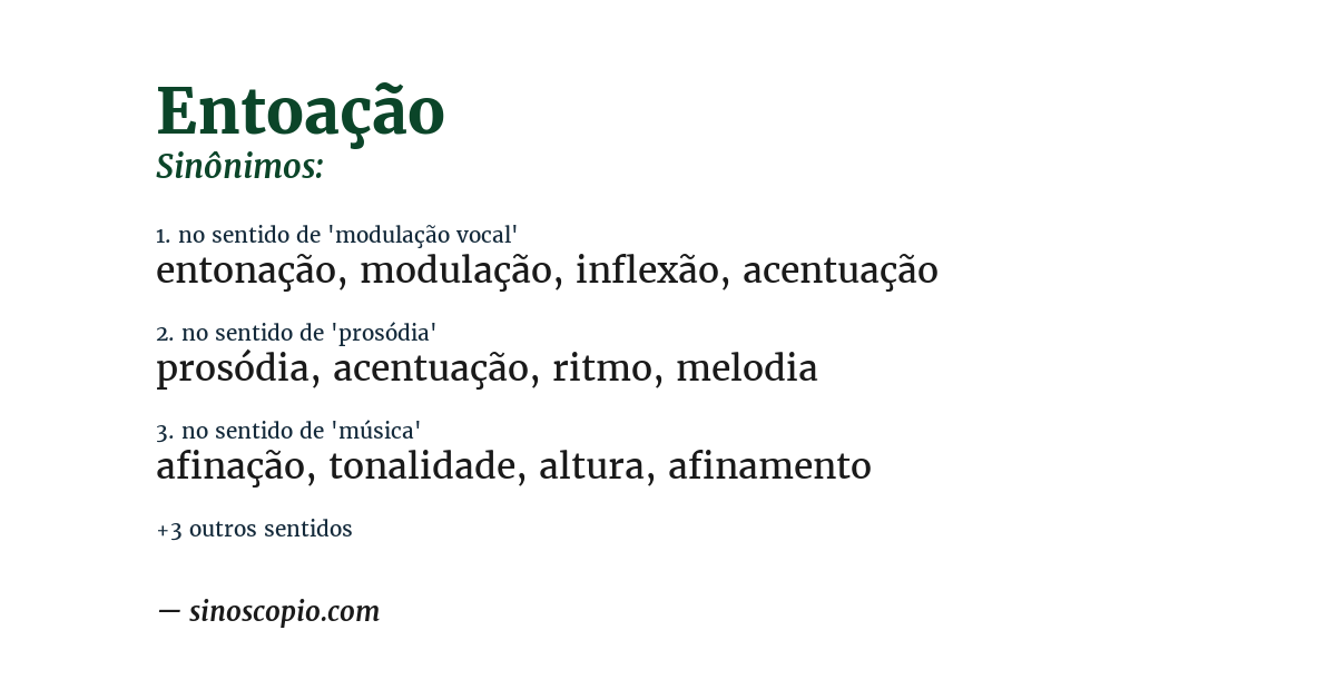 Sinônimo de entoação