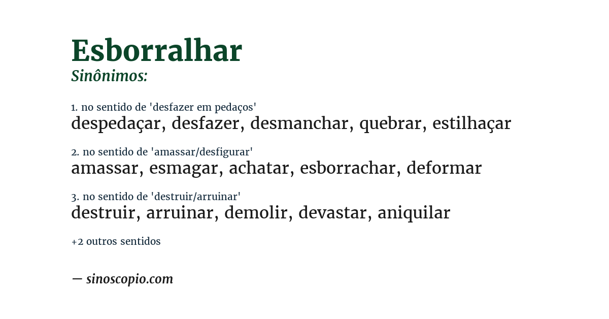 Sinônimo de esborralhar