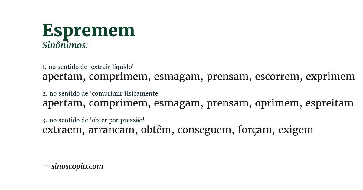 Sinônimo de espremem