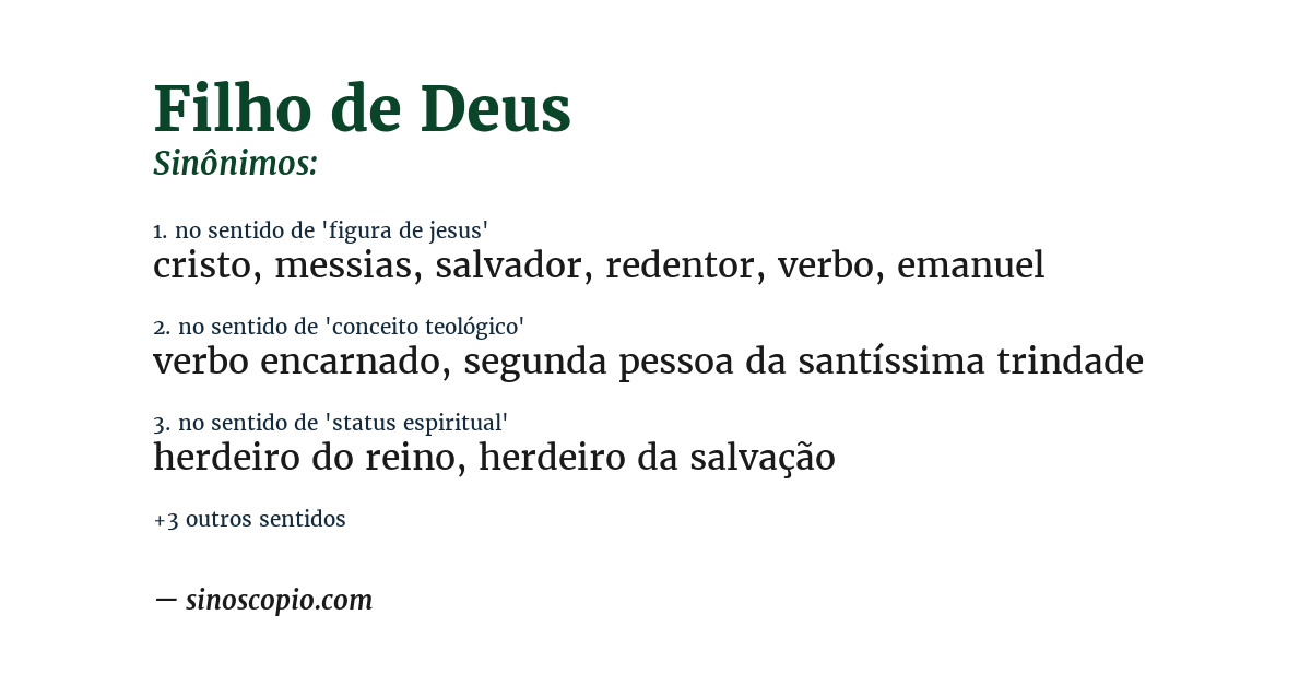 Sinônimo de filho de deus