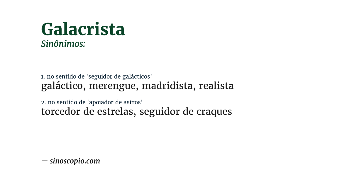 Sinônimo de galacrista
