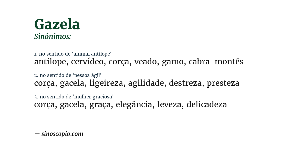 Sinônimo de gazela