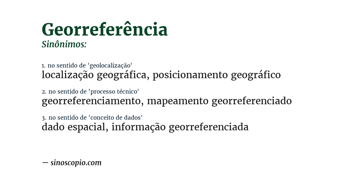Sinônimo de georreferência