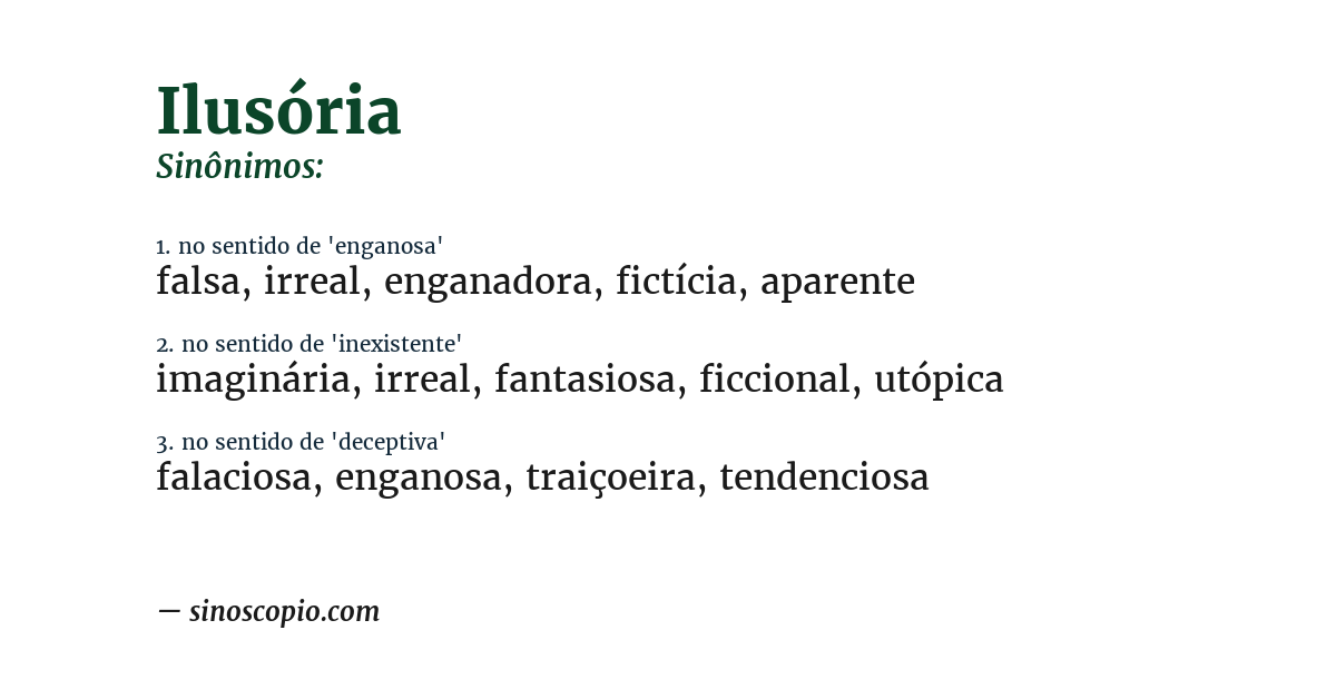 Sinônimo de ilusória