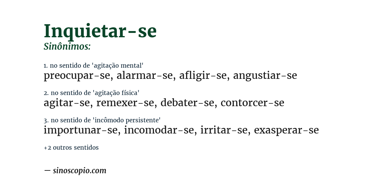 Sinônimo de inquietar-se