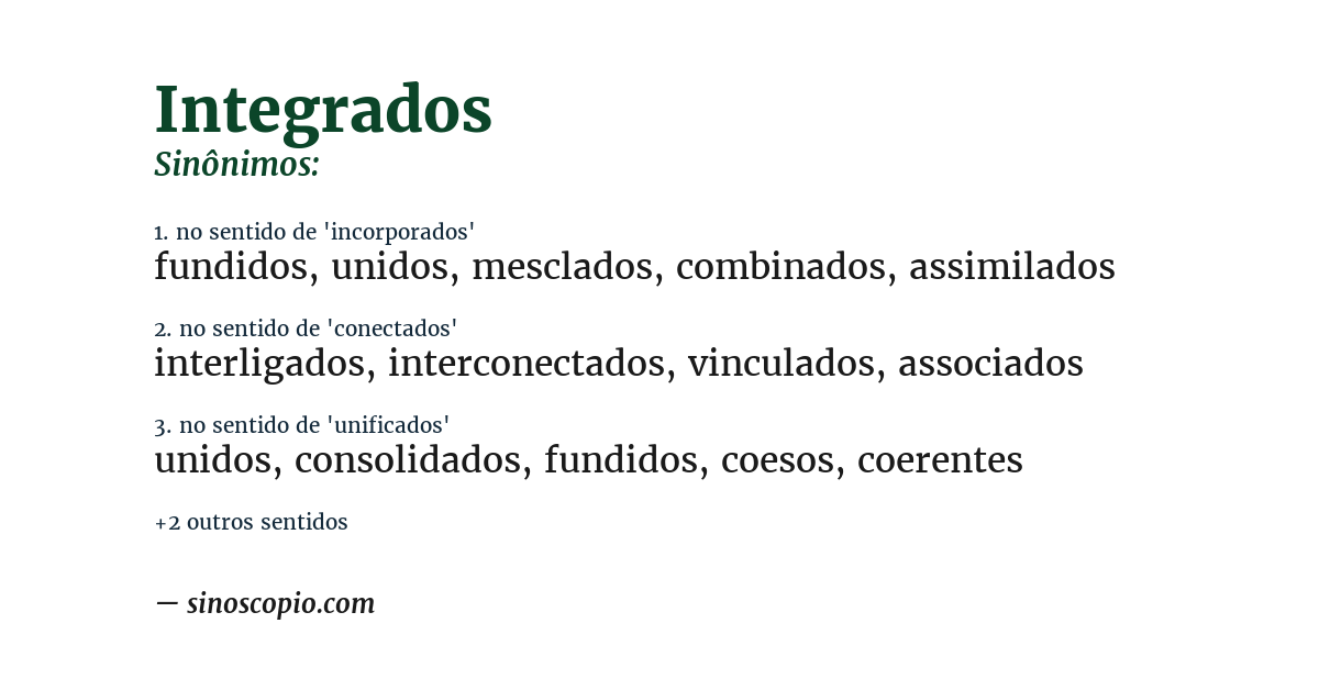 Sinônimo de integrados