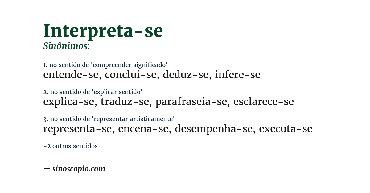 Sinônimo de interpreta-se