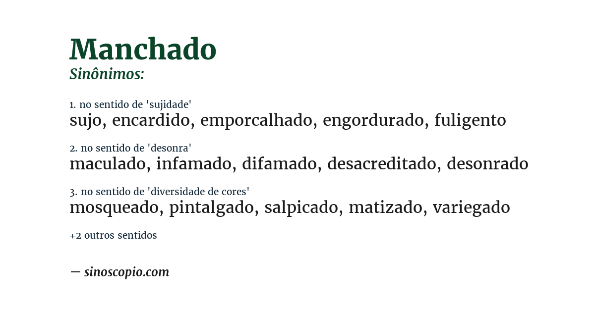 Sinônimo de manchado